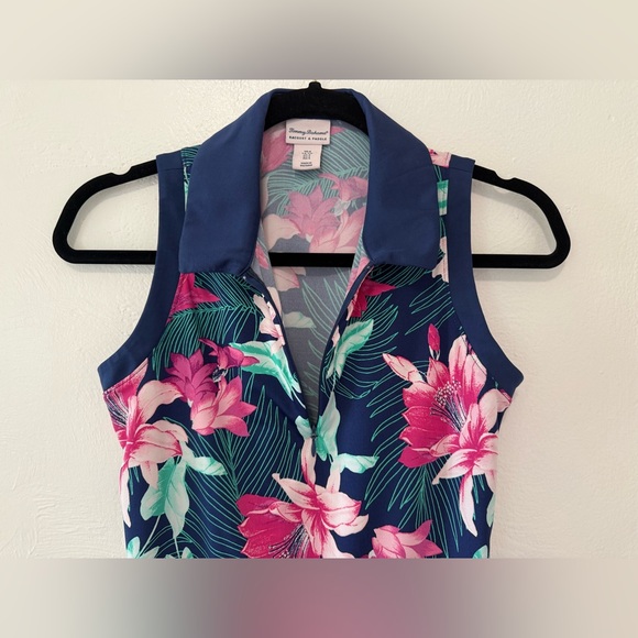Tommy Bahama Floral Sleeveless Collared Active Top - S - Picture 3 of 5